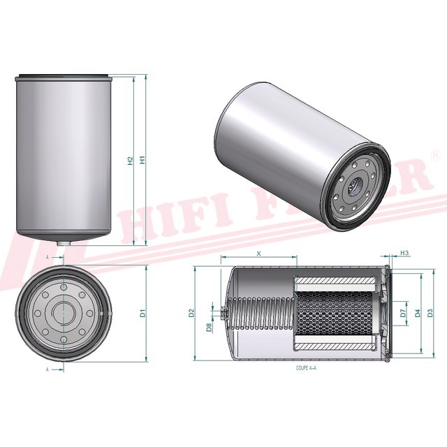Filtre A Gasoil Separateur D'eau SN 70366 Hifi Filter référence fournisseur HIFSN70366